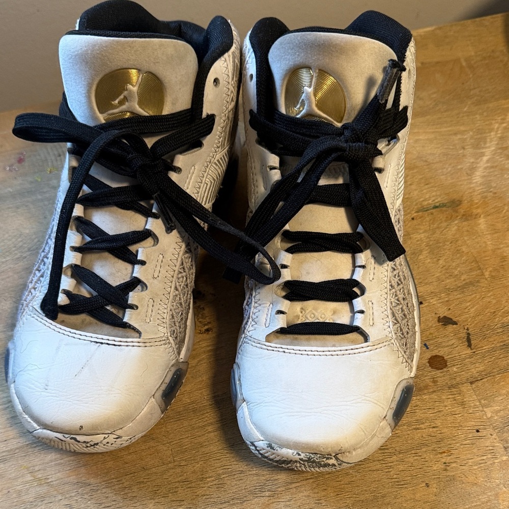 Kids Gold and Black High-Top Sneakers